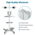 thumbnail image 4 of Yescom Mobile Computer Cart PC Stand Desk Workstation Dual Monitor Mount on Wheels Adjustable Hospital, 4 of 12