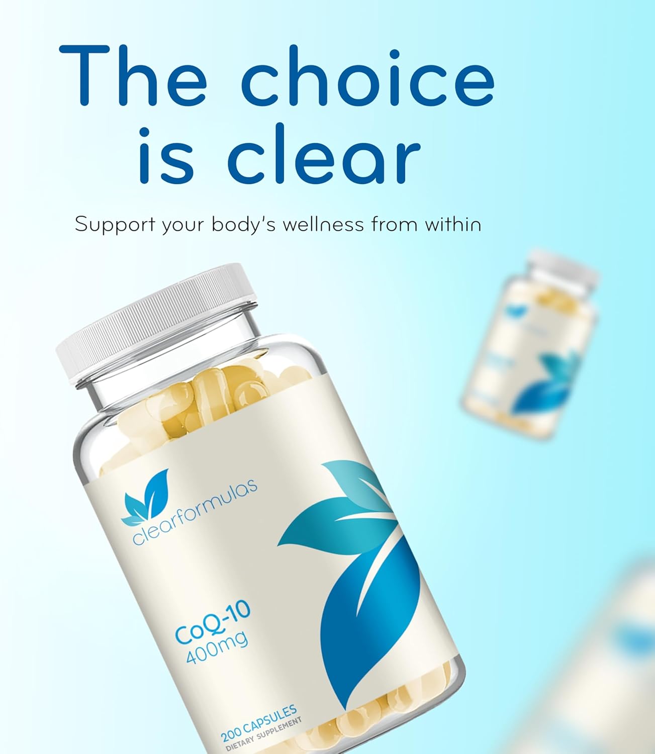 Clear Formulas CoQ10 400mg Supports Heart Health - 200 Capsules