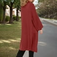 thumbnail image 3 of DuoJiaJ Long Knitted Cardigan Coat For Fall And Winter Stylish Oversized Sweater With Pockets For Casual Wear Fall Womens Clothes Red M, 3 of 5