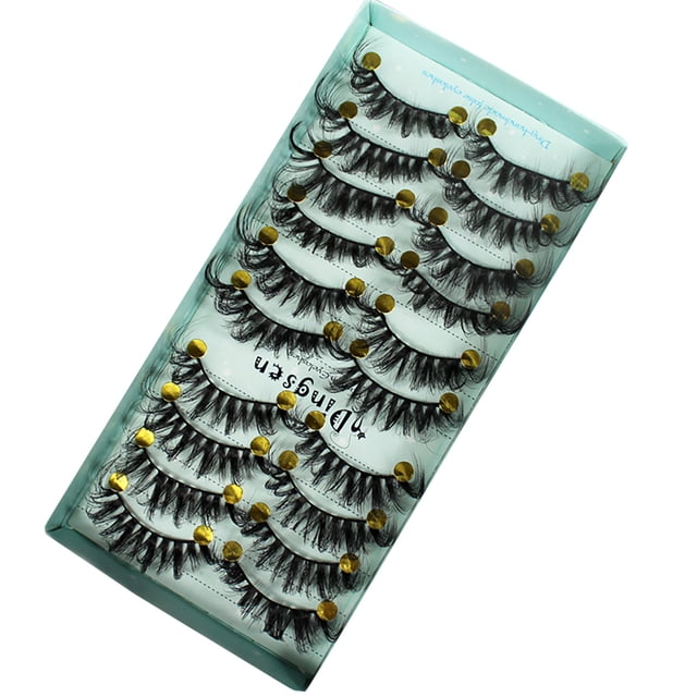 Fiudx Pestañas 3D, Volumen Grueso, Tiras Completas, Pestañas Largas y Rizadas, Aspecto Natural, Reutilizables (Paquete de 10), Fácil Aplicación, Perfectas para Maquillaje de Fiesta y Fotos de Boda.