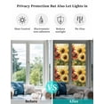thumbnail image 4 of Window Privacy Film Summer Sunflowers Stained Glass Window Film Decorative Sun Block Window Cover Red Yellow Floral Leaf Wood Grain Window Clings Static Adhesive Sticker for Bathroom 17.7"x78.7", 4 of 7