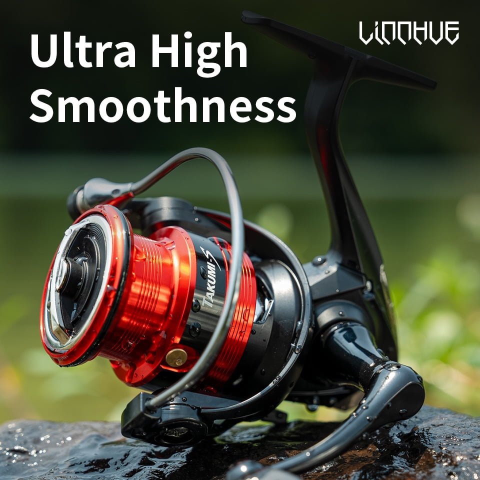 LINNHUE Fishing Reel LR1500 2500 1000-4000 Spinning Reel Deep Shallow Spool Metal Double Grip  Lure Reel Fishing Accessory