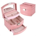thumbnail image 4 of Caja De Almacenamiento De Joyas De 3 Capas, Regalo Para Mujer, Suministros Para El Hogar Para Organización De Joyas, 15 X 13 X 12 Cm/5,91 "X 5,12" X 4,72", 4 of 7