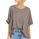 thumbnail image 4 of Camisetas de gran tamaño para las mujeres Casual verano Tops 2023 sólido cuello redondo caída hombro media manga blusas sueltas lindas camisetas, 4 of 4