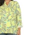 thumbnail image 5 of White Mark Women's Plus Size Floral Button Front Tunic Top, 5 of 6