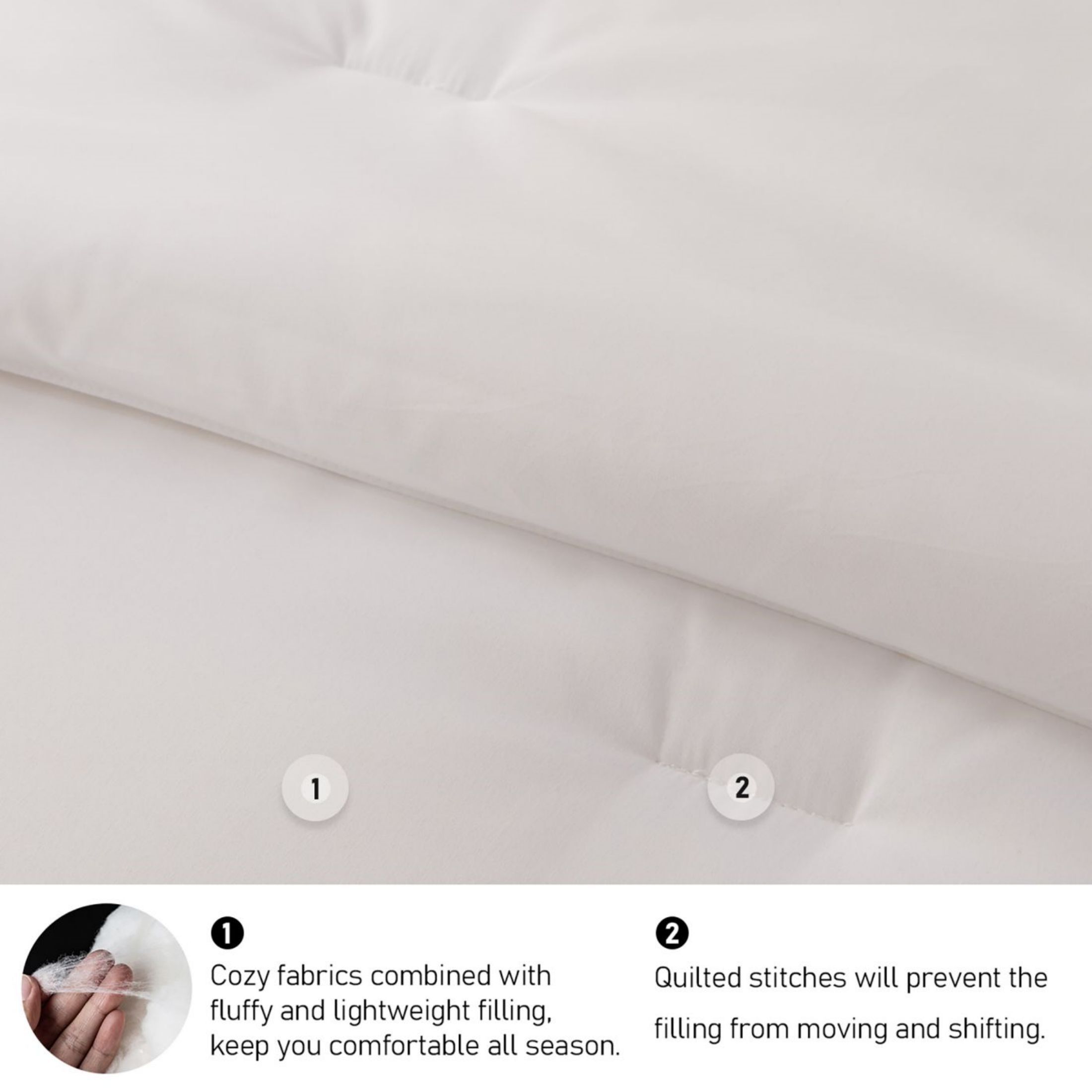 LEAFAX White Comforter Set Queen Boho Bedding Set Exquisite Tassel Pattern Microfiber Filling, Cozy Lightweight All Season, 5-Piece