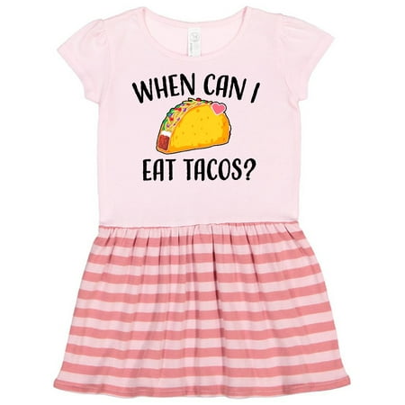 

Inktastic When Can I Eat Tacos Baby Gift Toddler Girl Dress