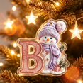 thumbnail image 4 of Purple Snowman Letter Ornament, Flat Acrylic Single Initial Pendant, Xmas Snowman Letter Hanging Decor for Christmas Tree, 4 of 7