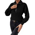 thumbnail image 6 of Misright Women's Easy Wear Quarter Zip V Neck Sweater Comfortable Winter Tops, 6 of 8