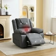 thumbnail image 6 of PU Leather  Manual Recliner Chair 35° Front & Rear Adjustable, with Heating & Massage, Side Storage Pockets & Remote Control, Ideal for Living Room & Bedroom, 6 of 7