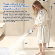 JoyRain High Pressure 8” Overhead Shower & 4.5” 8-Mode Handheld Combo with 90° Extension Arm, Adjustable Height, Chrome