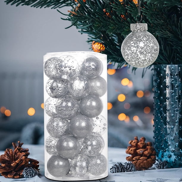 ¡Precios Bajos Siempre!, Juego de 30 barriles de decoración navideña para colgar árboles de Navidad pintados de PE de 6 cm Akmoler