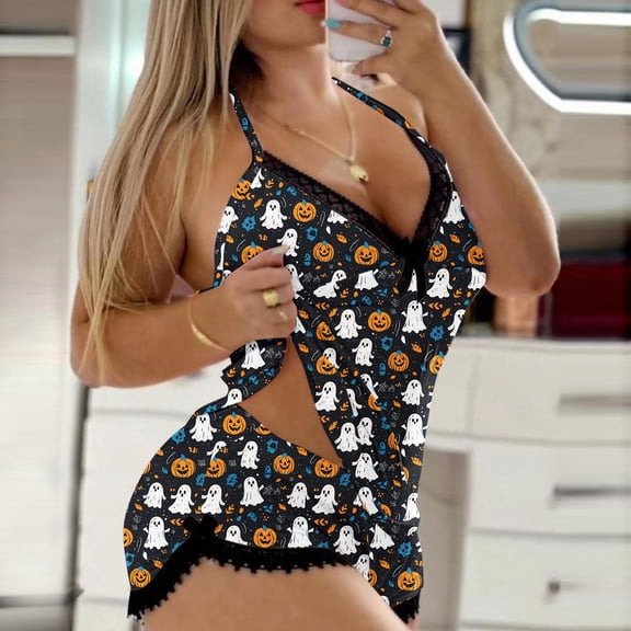 Women'S Pajama Sets Halloween Halloween Printed 2 Piece Cami Top Shorts Pajama Set for Women Lounge Wear for Women Comfy Sets for Women Clothing