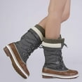 thumbnail image 5 of BURUDANI Women Waterproof Snow Boots Winter Warm Snow Faux Fur Lined Flat Mid Calf Snow Boots TAN/KHAKI Size 8, 5 of 7
