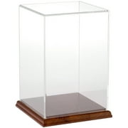 Plymor Clear Acrylic Display Case with Hardwood Base, 6" W x 6" D x 9" H