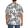 thumbnail image 7 of Goofa Hand Drawn Snake Printed Men's Casual Short-sleeved Shirt,Lightweight Breathable Button-down,Summer Casual men's top,Versatile Fashion shirt-Medium, 7 of 7