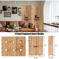 thumbnail image 2 of 4-Panel Wooden Room Divider with Shelves & Holes - 67 Inch Tall Privacy Screen, Freestanding Folding Partition for Home Office, Bedroom,Apartments, 2 of 5