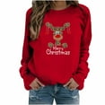 thumbnail image 1 of Sudadera Para Mujer Cuello Redondo Sudadera Con Estampado Navideño Blusa Suelta Tops Sin Capucha Suéter Odeerbi  ODB183563, 1 of 7