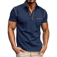 thumbnail image 1 of Men's Shirts - Classic Raglan Sleeve Top with Pocket Stripe Stitching for Spring Everyday Wear, 1 of 6