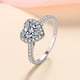 thumbnail image 1 of Anillo de plata S925 con simulación femenina de diamante de Mosan de 1 quilate en forma de corazón engastado en microesferas, 1 of 5