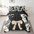 thumbnail image 2 of Erosebridal Wildlife Rabbit Bedding Sets Twin Size,Bowknot Flower Comforter Sets with Sheets,Easter Decor,Reversible,7pcs, 2 of 5