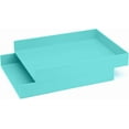 thumbnail image 4 of Poppin Dream Desk Set - Aqua, Letter Trays, Accessory Tray, This + That Tray, Pen Cup, 6 Gel Pens, Soft Cover Notebook, Stapler and Tape Dispenser, Complete Office Organizer Set, 4 of 18