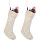 thumbnail image 1 of Kits de medias navideñas de punto trenzado color sólido blanco marfil decoraciones clásicas 18", juego de 2, 1 of 5