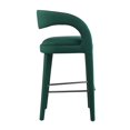 thumbnail image 3 of Bar Stool Chair Barstool, Green, Velvet, Pub Cafe Bistro Dining Kitchen Hospitality Restaurant, Modern Contemporary Boutique HB35945, 3 of 10