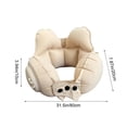 thumbnail image 3 of Press - to - Inflate Inflatable U - Shaped Neck Pillow, Portable Waterproof Travel Support Cushion, Firm Breathable Cozy PVC Material for Travel Office Rest,Beige, 3 of 6