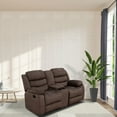 thumbnail image 3 of Januri 65" Velvet Reclining Livingroom Loveseat in Brown, 3 of 4