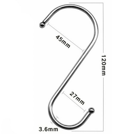 

Hanger Hanging S Hooks 5 Pcs Clothes Meat Pan Stainless Steel Widely-Used