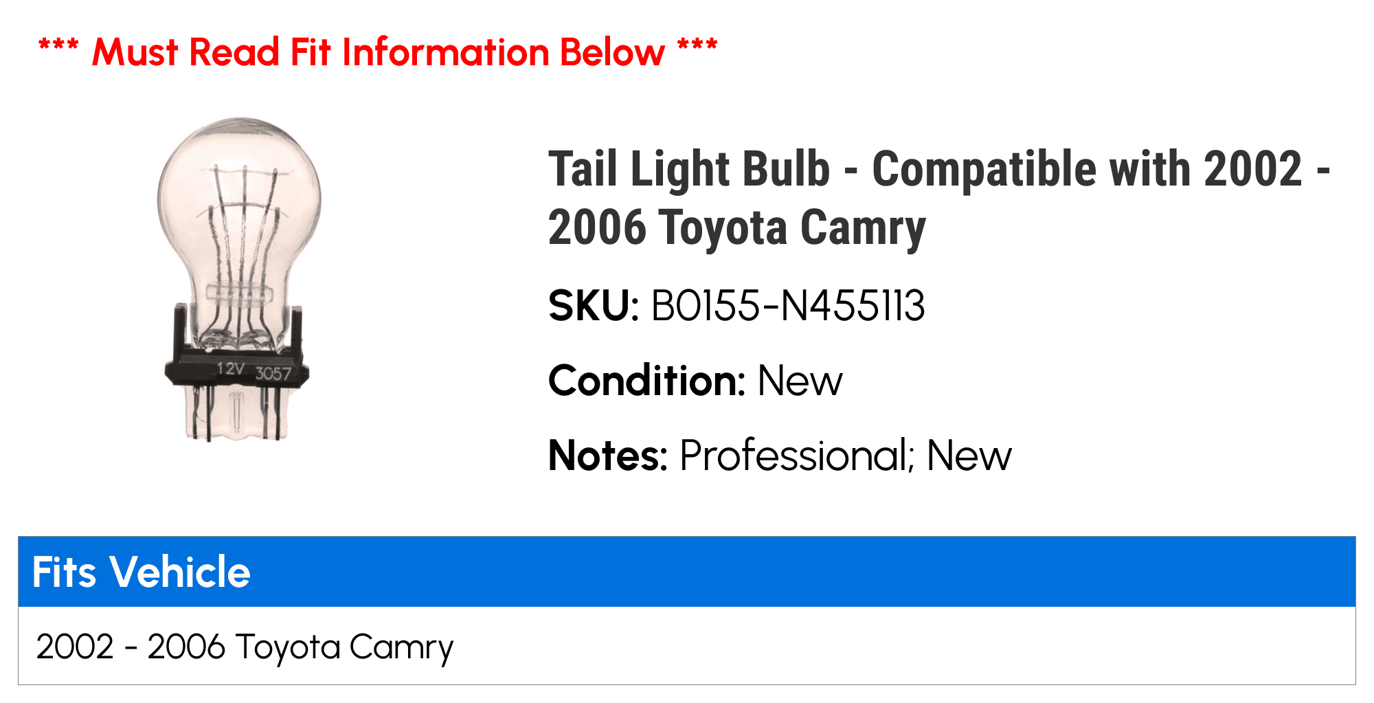 ACDelco Tail Light Red Automotive Bulb fitsToyota Camry 2002 2006