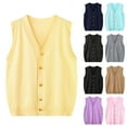 thumbnail image 3 of Xdegoge Sweater Vest for Women V Neck Sleeveless Button Down Cardigan Open Front Waistcoat Cute Ribbed Knit Dressy Casual Sweaters, 3 of 3