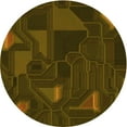 thumbnail image 1 of Ahgly Company Machine Washable Indoor Square Transitional Dark Bronze Brown Area Rugs, 3' Square, 1 of 7