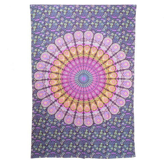 Pink Peacock Mandala Tapestry Twin Size Boho Beach Throw Dorm Room Indian Wall Hanging Art Bedspread Outdoor Picnic Blanket by Oussum