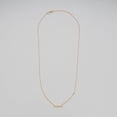 thumbnail image 2 of Mercie Sterling Silver Gold Vermeil Name Necklace “Mom” Script Pendant Bezel Set Stone Detail 18 Inch Everyday Wear, 2 of 8