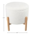 thumbnail image 3 of Lavish Home Storage otomano – Reposapiés redondo Sherpa o organizador de almacenamiento con parte superior extraíble para sala de estar, dormitorio o apartamento (blanco), 3 of 5