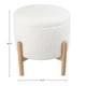 thumbnail image 3 of Lavish Home Storage otomano – Reposapiés redondo Sherpa o organizador de almacenamiento con parte superior extraíble para sala de estar, dormitorio o apartamento (blanco), 3 of 5