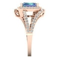 thumbnail image 3 of 1.935 ctw Solitaire with Zirconia Diamond Accents Anniversary Ring for Women | Emerald Cut Blue Moissanite | Hyperallergenic Solid 14K Rose Gold, 3 of 5