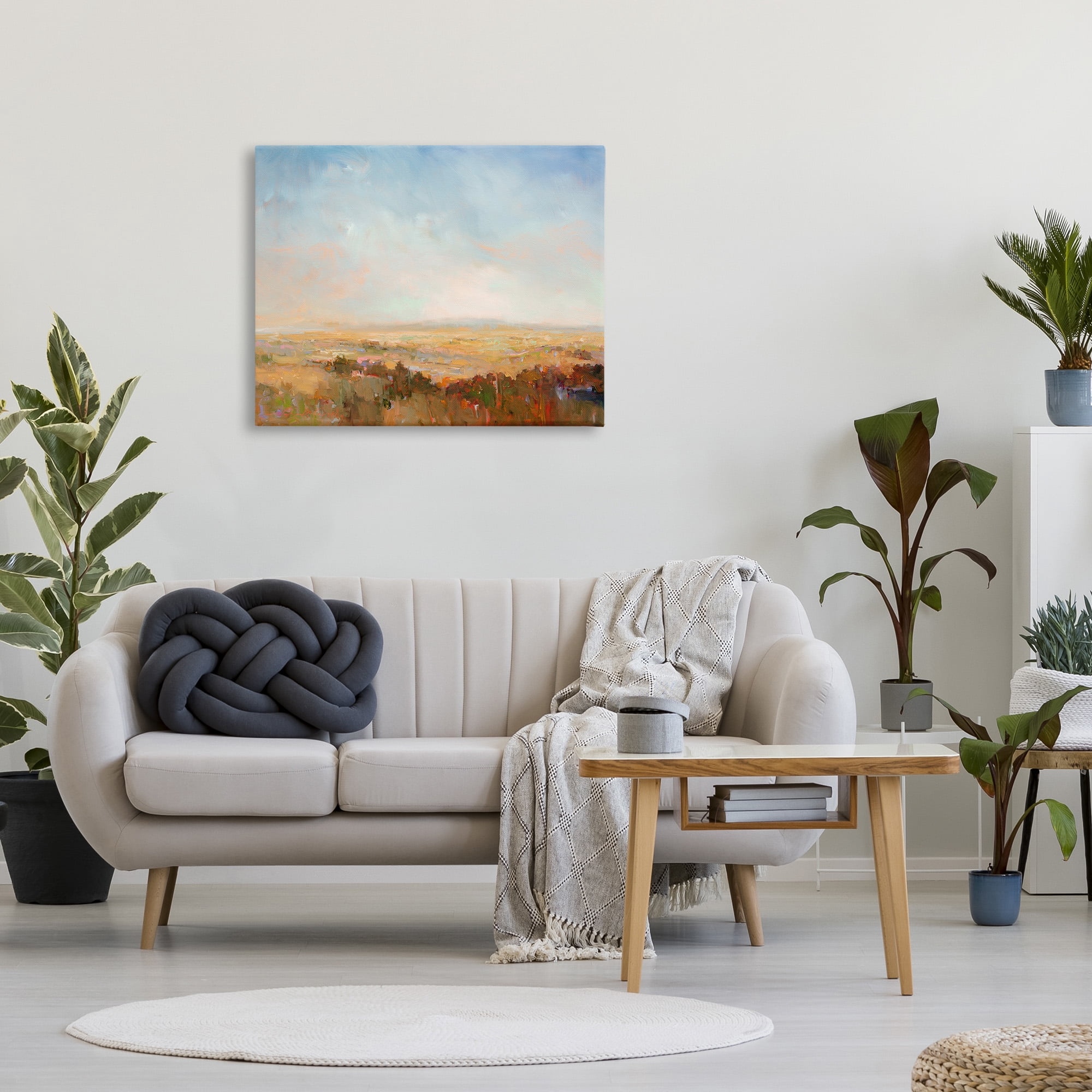Stupell Industries Abstract Farmland Nature Landscape Painting Gallery Wrapped Canvas Art Print Wall Art, 40 x 30