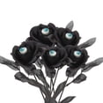 thumbnail image 2 of Gustave 5Pcs Artificial Rose Flowers with Eyeball Fake Flower Bouquet Faux Black Silk Roses Halloween Flower Bundles for Home Party Wedding Decor, 2 of 9