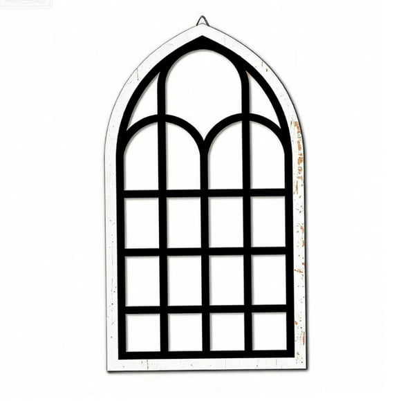 Espejo de ventana arqueado, espejo de pared decorativo, minimalismo, acrílico, panel de ventana, espejo de pared Negro