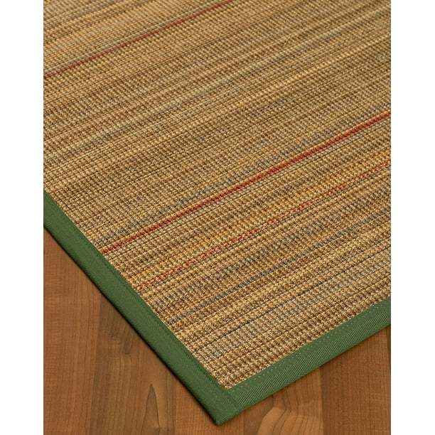 Natural Area Rugs Resort Custom Sisal Rug, 2'6" x 8', Green Border