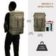 thumbnail image 4 of Mochila WITZMAN de lona de viaje, equipaje de mano, 21 x 12 x 7 cm, militar, 4 of 6
