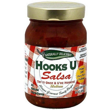 Hooks U Medium Salsa, 16 oz (Pack of 6)