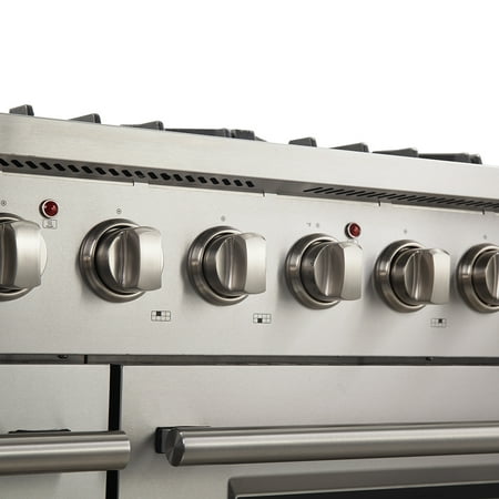 Forno Appliances - Galiano Alta Qualita 6.58 Cu. Ft. Freestanding Double Oven Gas Range with Convection Oven - Stainless Steel