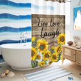 thumbnail image 5 of No Hook Shower Curtain with Built-in Rings - Farmhouse Sunflower Washable Waterproof Fabric Bathroom Curtains for Hotel,Rentals, Stall 36 X 72 Inch , Live Love Lough Inspirational Quotes, 5 of 9