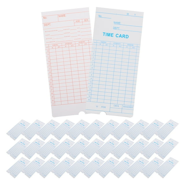 100pcs Time Cards Daily Weekly Employee Time Sheet Weekly Time Cards For Time Clock Attendance Recorder Employee Attendance Cardstock