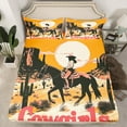 thumbnail image 2 of Manfei Tribal Cowgirl Twin Sheet Sets for Teen, Farmhouse Horse Twin Fitted Sheet, Western Cactus Plant Flat Sheet, Microfiber Bedroom Decor, 3 Pieces, 2 of 7