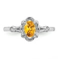 thumbnail image 4 of 925 Sterling Silver Rhodium-plated Citrine & Diam. Ring Size: 9; for Adults and Teens; for Women and Men, 4 of 4
